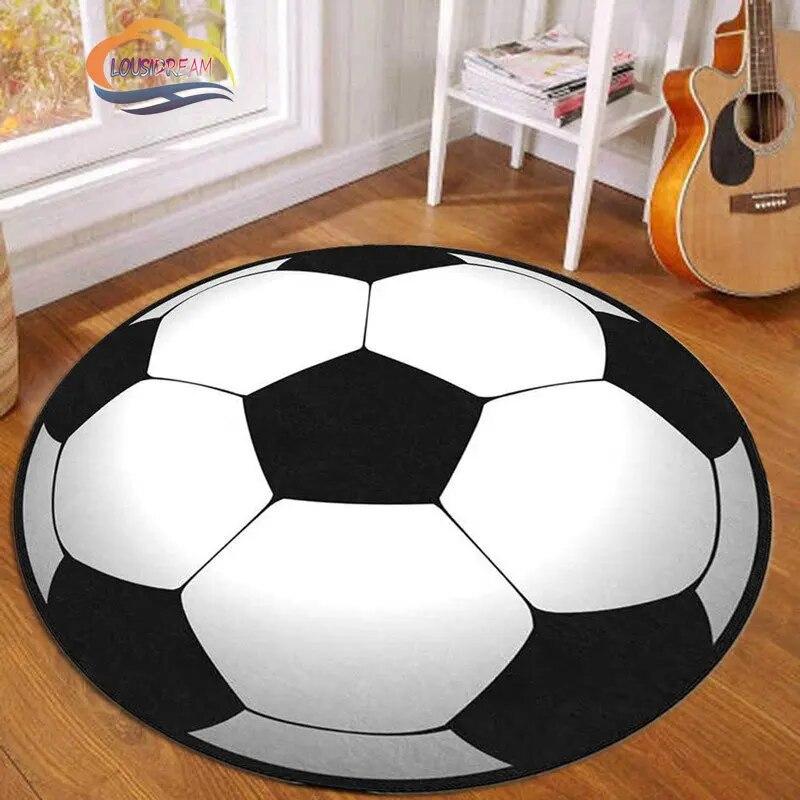 Εικόνες ποδοσφαίρου χαλί κινουμένων σχεδίων ποδοσφαίρου διακόσμηση σαλονιού στρογγυλή καρέκλα κρεβατιού χαλάκι σπίτι πόρτα εισόδου παιδιά
