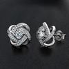 Moissanite Four Leaf Clover Studs Earrings for Women 925 Sterling Silver D Color Pass Test Diamond Wedding Party Jewelry