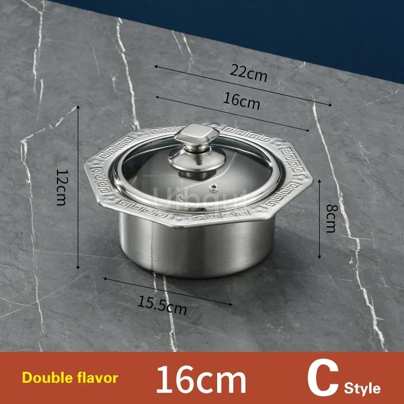 Whirlwind cooker One person one pots small hotpot Clear Soup Double Flavor Pot Single person hot pot with lid Induction cooking