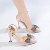 Designer Elegant High Heels Bow Women's Sandals Luxury Summer Low Price Sandal on Sale New Breathable Daily Ladies Shoes