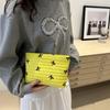 Quilted Bow Cosmetic Bag Multi-functional Sanitary Napkin Storage Bag Portable Toiletry Bag  Trave