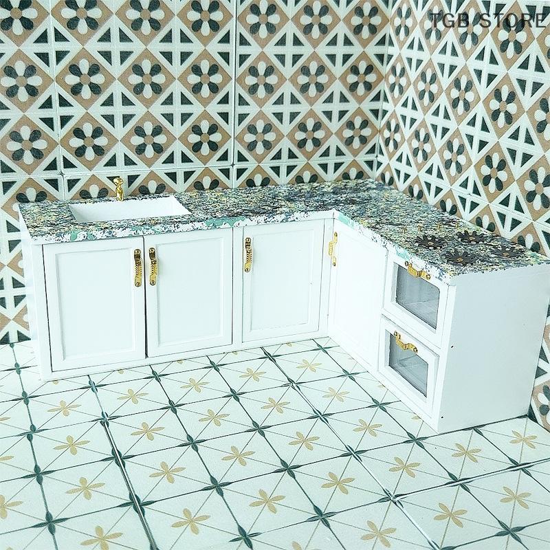 1Pcs Miniature Square Wooden Floor Model 1:12 Dollhouse Bathroom Living Room Decoration Toy Doll House Accessories