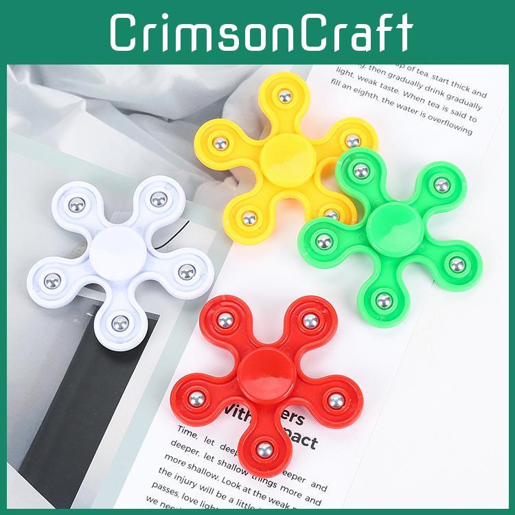 Plastic Fivestar Finger Spinner Gyroscope With Spiral Bearings For Stress Relief And Focus