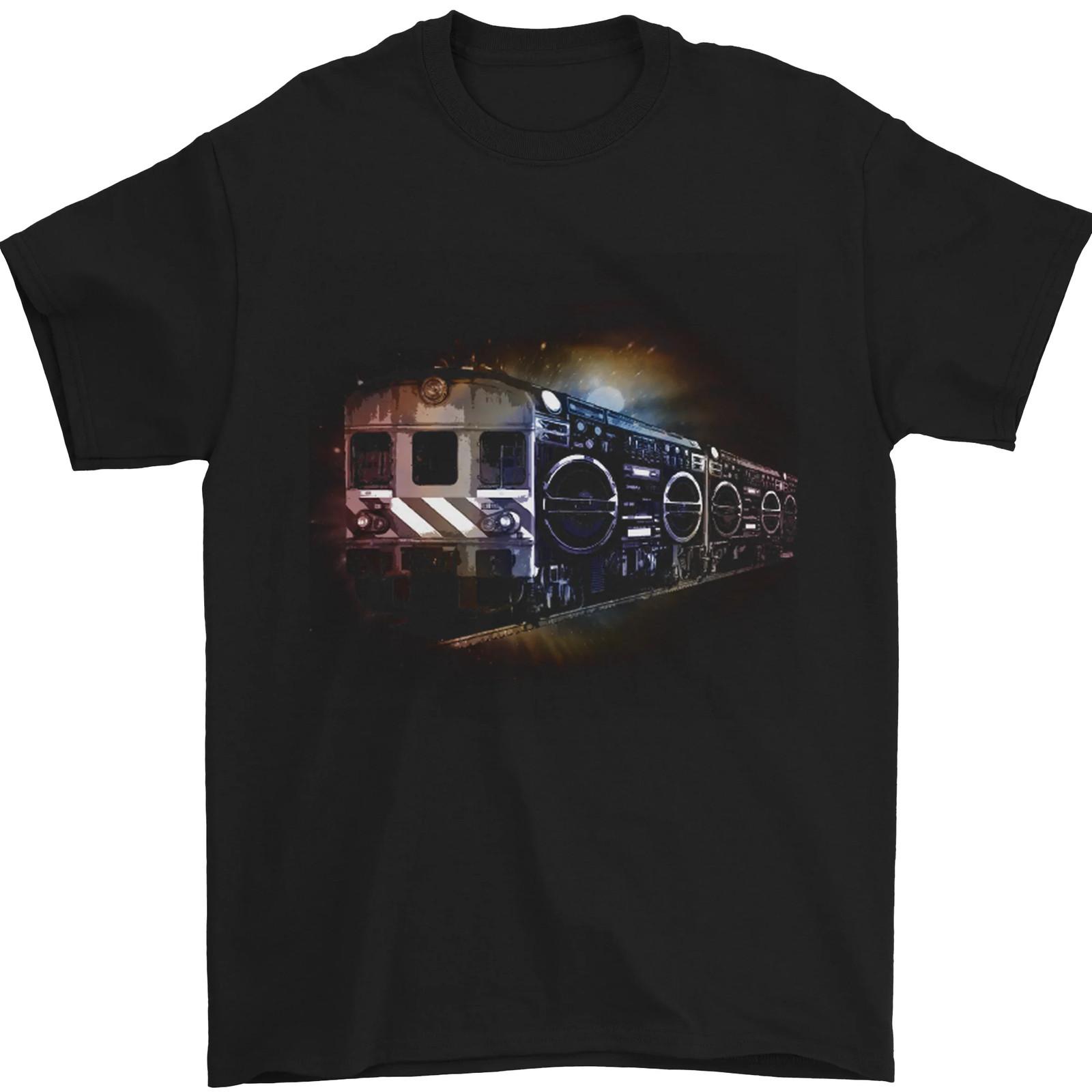 Music Ghetto Blaster Train Dance Mens T-shirt Cotton S