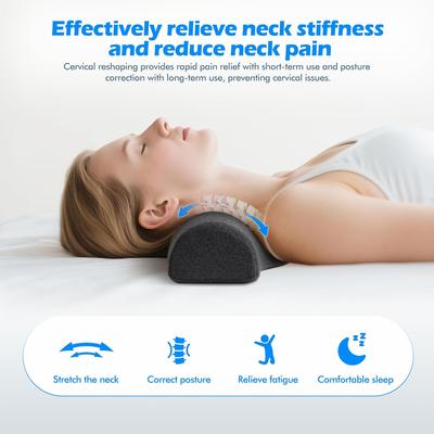 Cervical Contour Support Memory Foam Pillow Traction Cervical Relaxing Neck & Shoulder Pillow Ergonomic Sleeping Massage Pillow