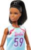 Brunette Basketball Player Made To Move Barbie Doll Accessories Include 22 Bendable Joints In a Removable Uniform with & Ball.