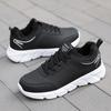 Women Running Shoes PU Leather Lace-up Men Warm Light Walking Sneaker Fitness Sport Flats Comfortable Black Size 35-45 Loafers