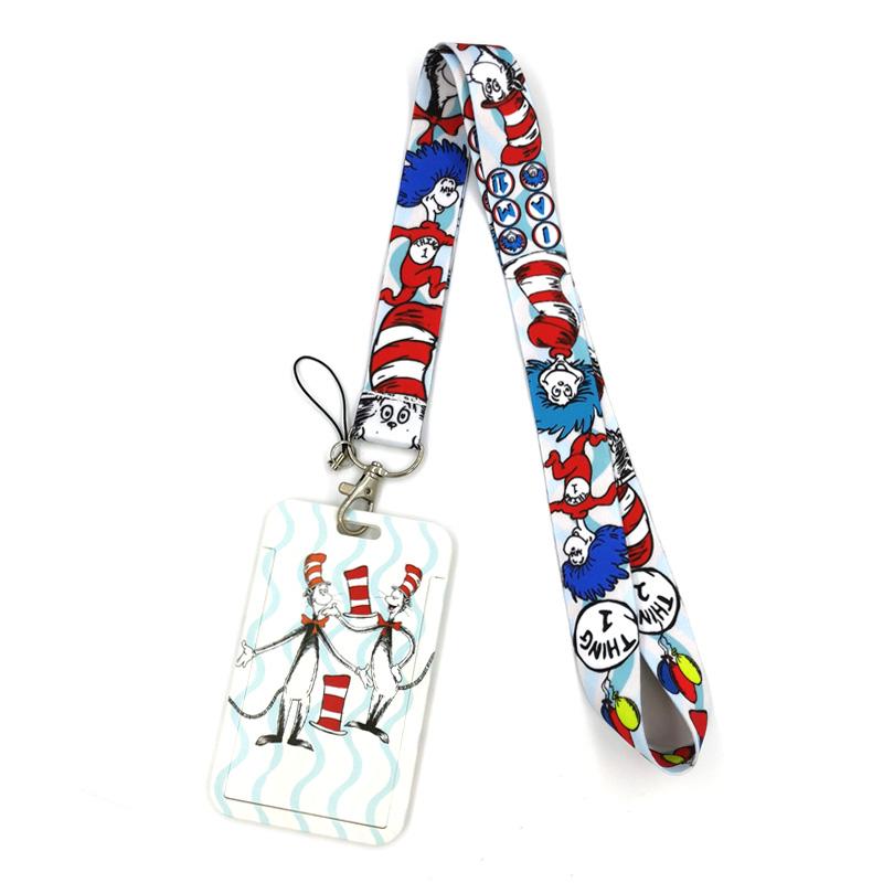 Christmas Art Cartoon Anime Fashion Lanyards Bus ID Name Work Card Holder Accessories Decorations Kids Gifts