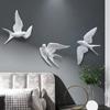 European White Three-dimensional Bird Wall Decoration Living Room Swallow Wall Hanging Abstract Animal Ornaments Home Decoration