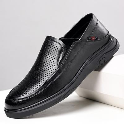 Fashion Summer New Hollow Out Mens Casual Loafers Comfortable Genuine Leather Casual Shoes Men Low Heeled Formal Business Leather Shoes
