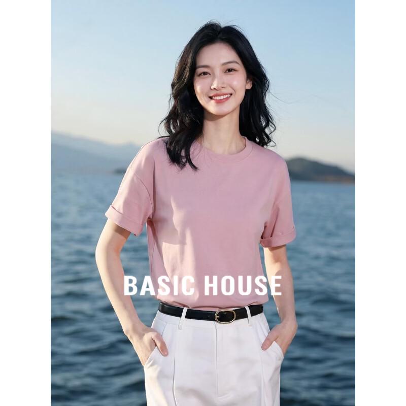 Basic House Women s Pure Cotton Round Neck T-Shirt M