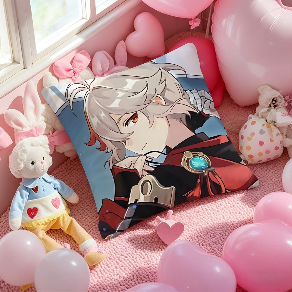 Kaedehara Kazuha Genshin Impact Cushion Cover Pattern Printed Pillowcase for Living Room Sofa Cushion Cover & Bedroom Decor