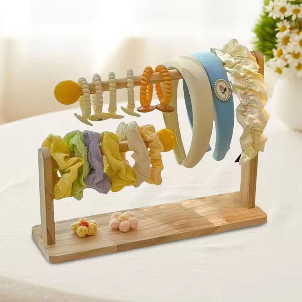 Wooden Hair Band Hair Rope Hair Tie Holder Multifunctional Earring Bracelet Watch Necklace Stand