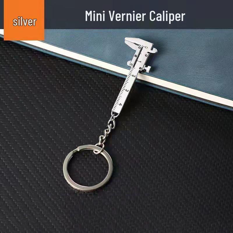 Portable Mini Vernier Caliper Keychain 0-40mm Zinc Alloy Measuring Tool Pendant