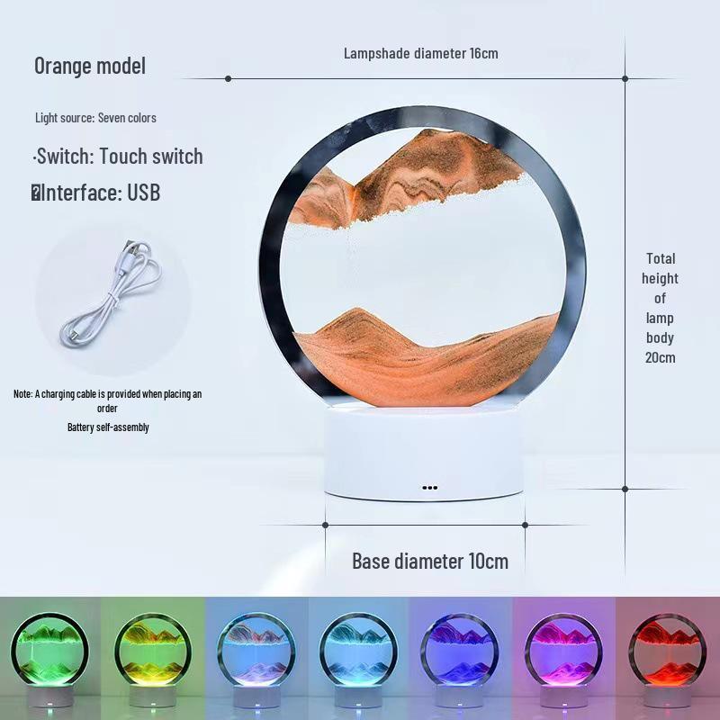 Hourglass Night Light: Quicksand Painting Lamp for Bedroom & Bedside Decoration, Perfect Unique Gift for Bestie's Birthday.