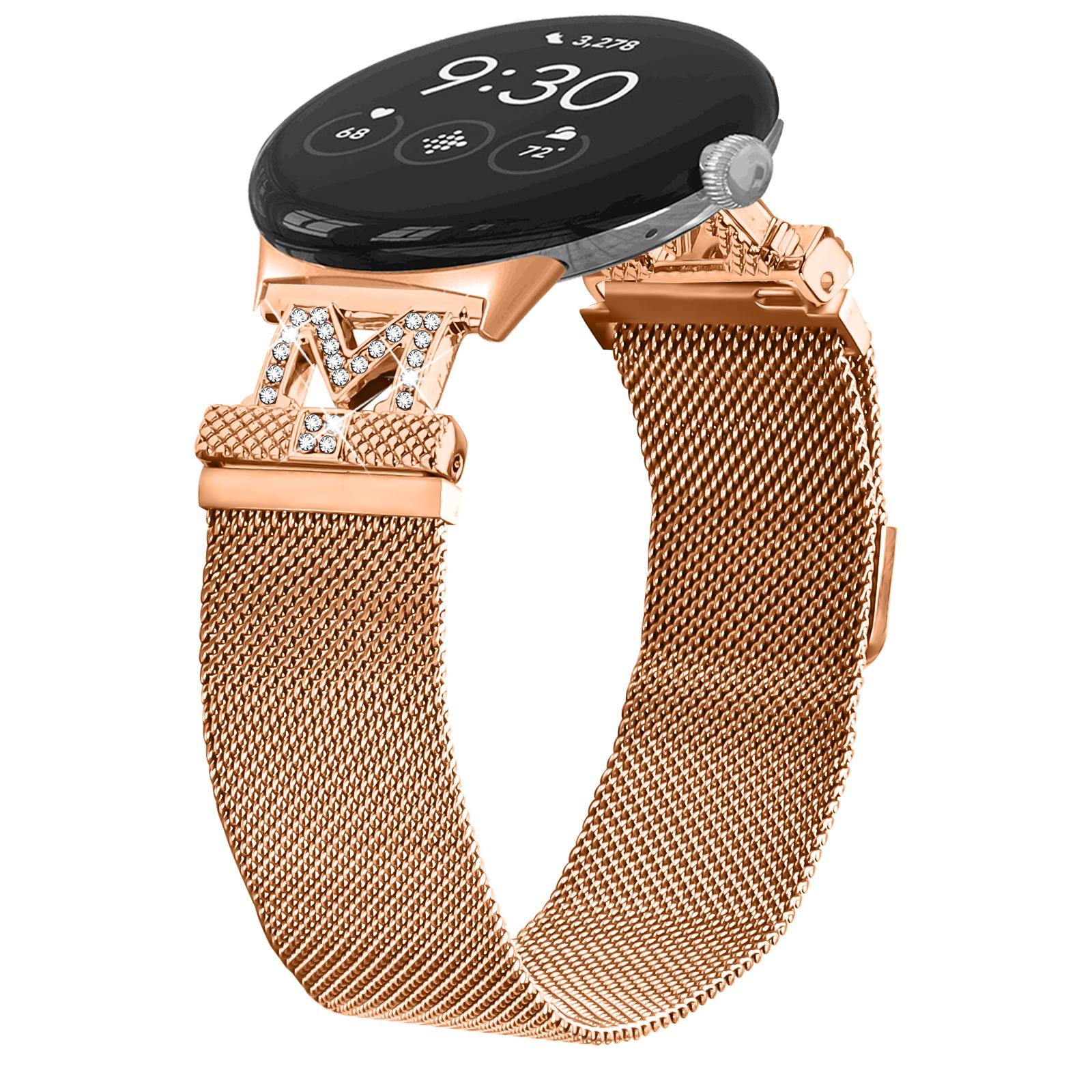 

M-Type Milanese Bands for Google Pixel Watch 2/Pixel Watch Stainless Steel Metal Strap Gold