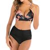 Women's Fashion Swimsuit Printed Sexy High Waist Split Bikini Swimsuit EMA