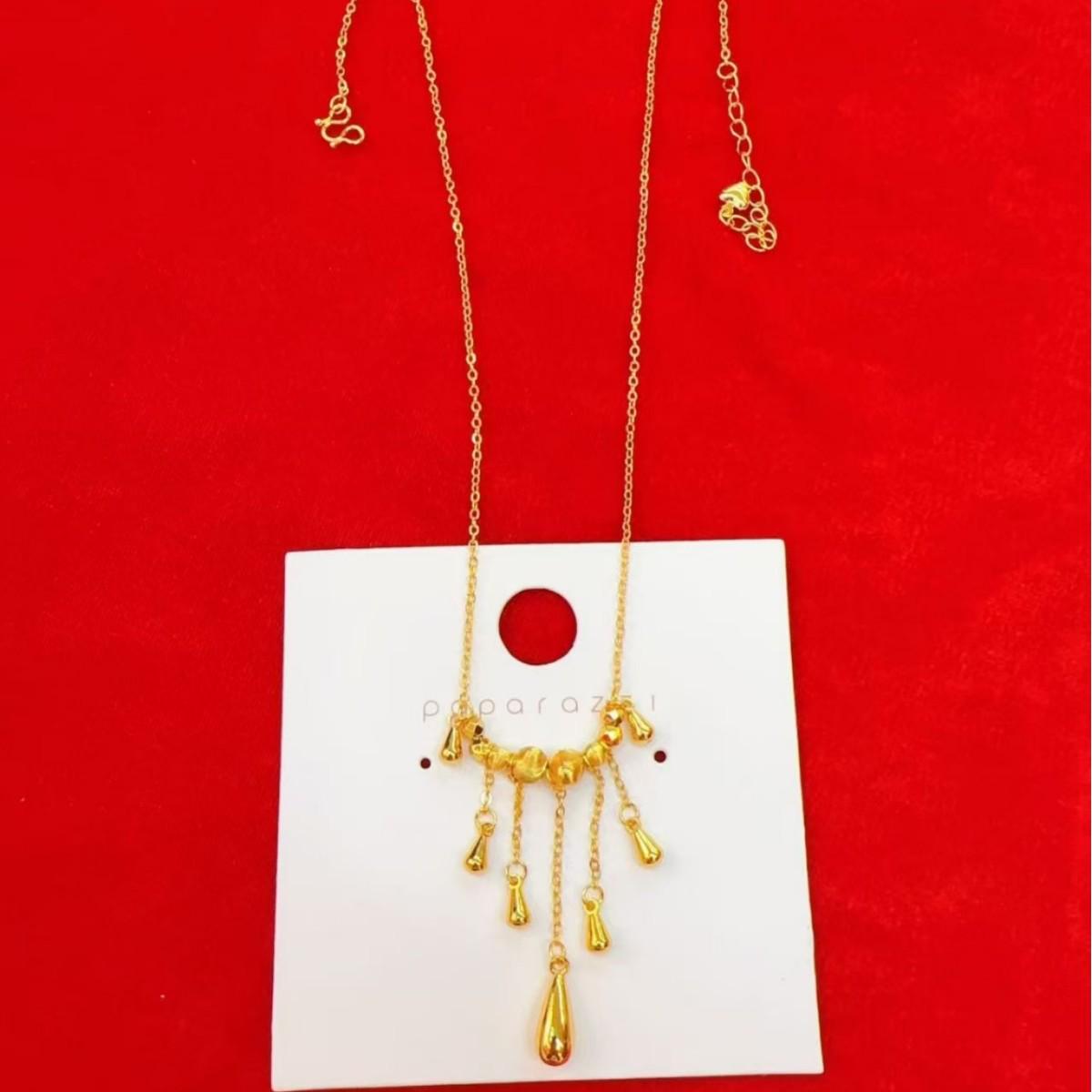 Золотое колье-кисточка с кошачьим глазом: Цепочка на ключицы в дворцовом стиле