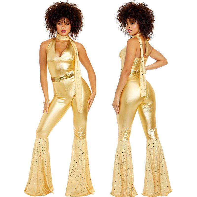 Disco Kostüm 60er 70er Hippie Party Outfit Polyester Für Halloween Cosplay
