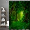 Forest Tree Greenery Green Healing Shower Curtain, Bathroom Decorative Shower Curtain, Waterproof Shower Curtain with Hooks