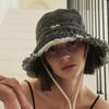 Allincomplete Denim Bleaching Safari Hat Black