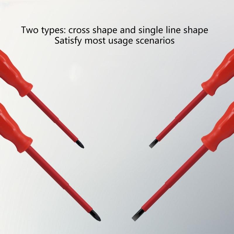 9pcs Insulated Screwdriver Set Durability AntiRust Steel Bit for Electrical Appliance Maintenance Tool AntiSkid