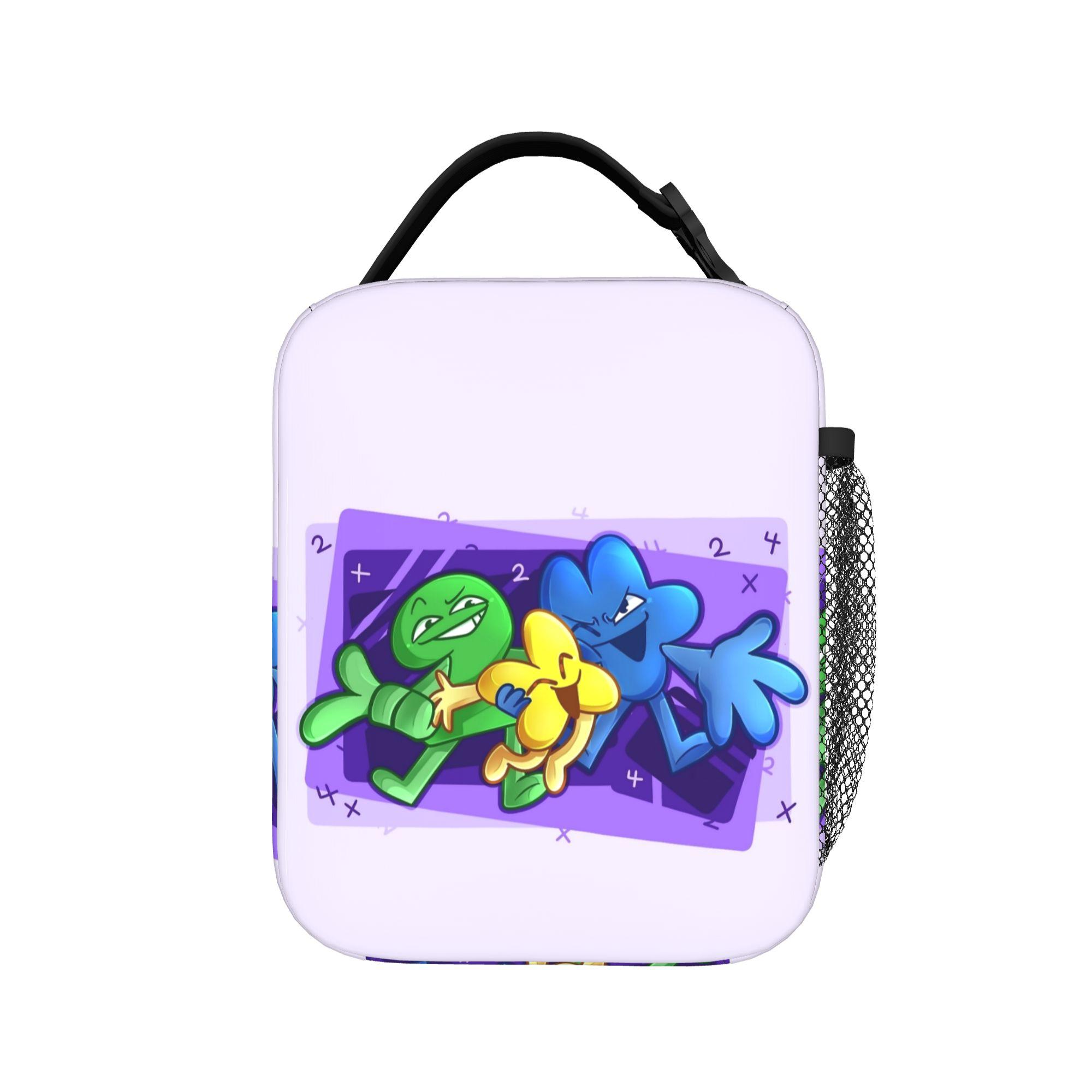 Sac à lunch isotherme BFDI Sac isotherme Réutilisable, Contenant à lunch Battle for Dream Island Boîte à lunch grande capacité Sac fourre-tout pour nourriture One Size
