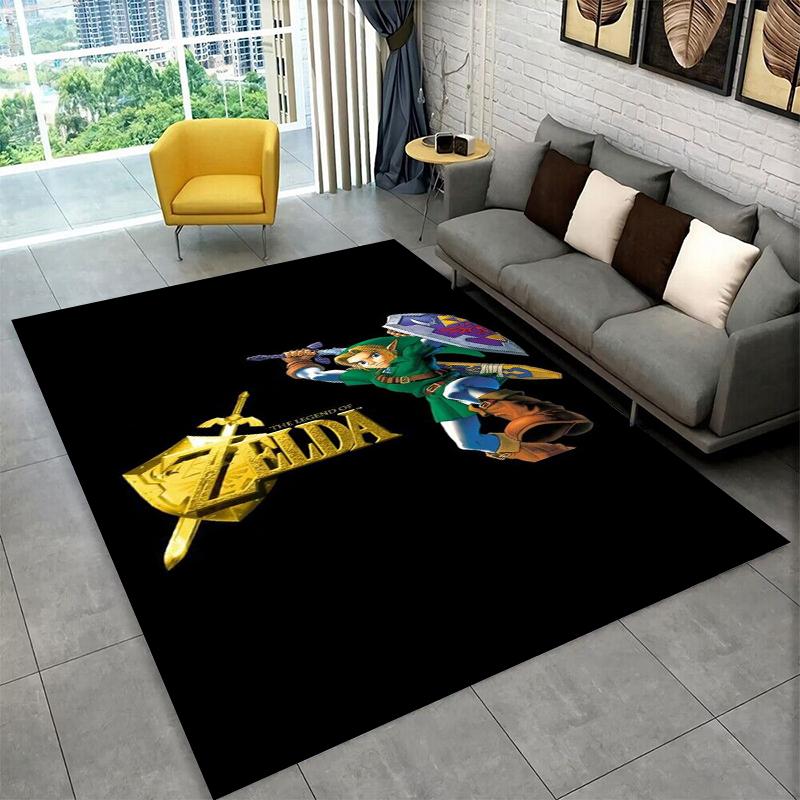 Classic Game Z-Zelda Cartoon Link Carpet Rug for Playroom Bedroom Living Room Sofa Home Decor,kid Area Rug Non-slip Floor Mat
