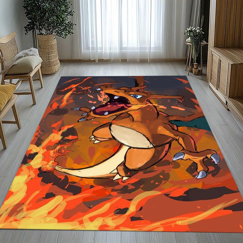 Charizard Charmander Pokemon Living Room Non-Slip Area Rug Soft Carpet for Bedroom Kids Playroom Sofa,Home Decor Doormat Gift