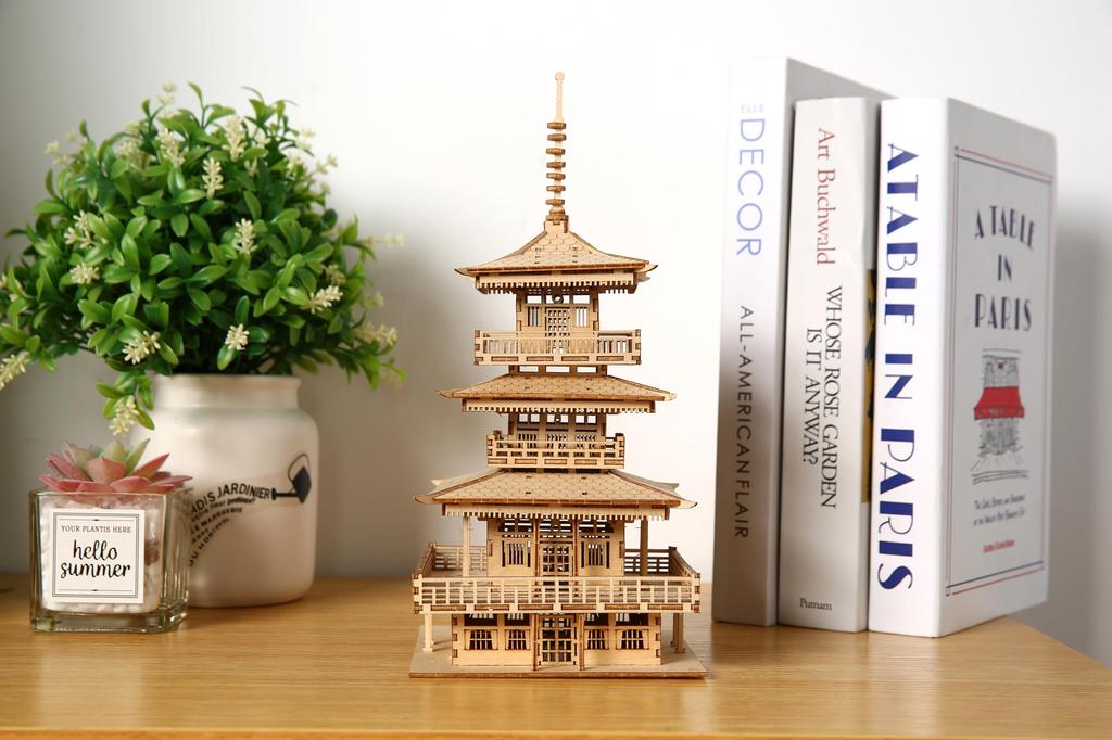 Hallisun 3D Wooden Craft DIY Famous Tower Model Building 196 Pieces Puzzle, Kit, Craft, Architecture, Kit, Toy, Kids, Adults, Gift, Decor, Birthday,