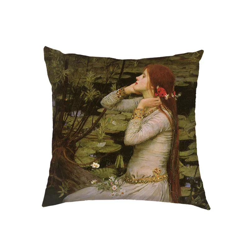 Artist John William Waterhouse Cushion Cover Religious Goddess Angel Pillowcase for Sofa Home Decor Throw Pillow Case Covers