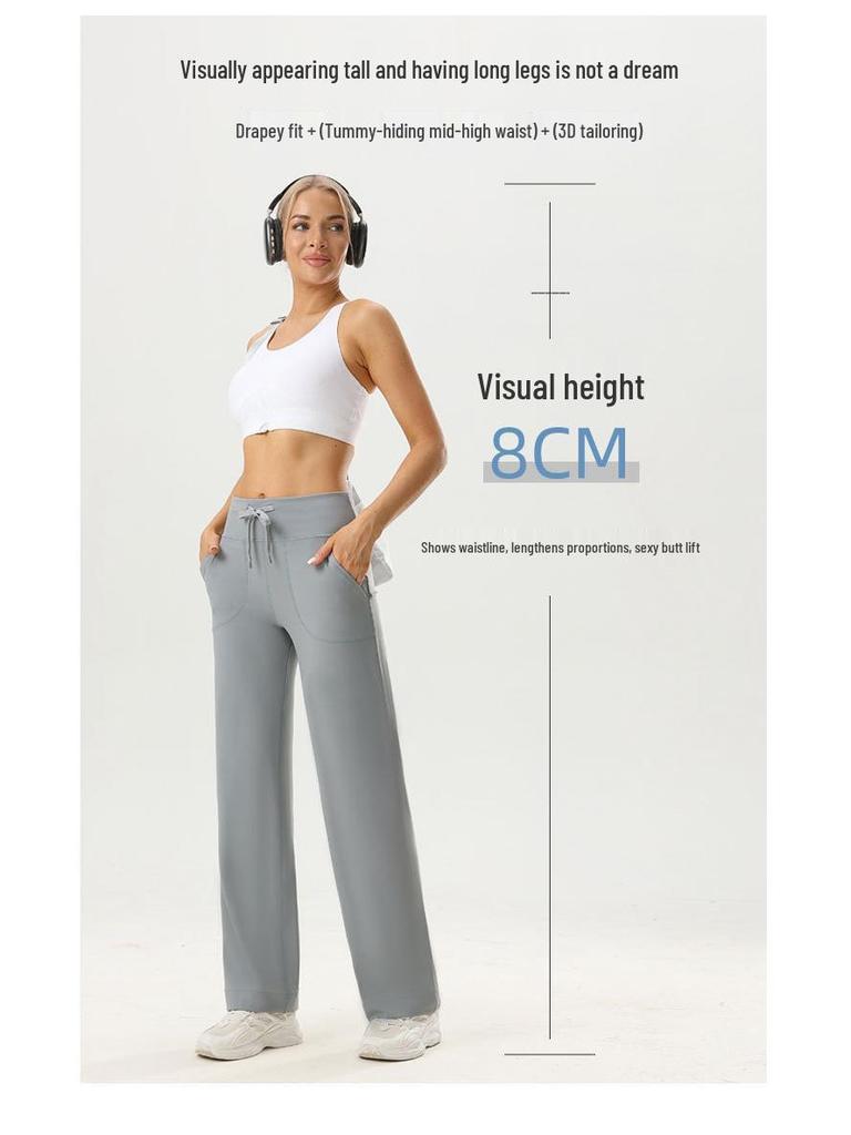 High-Waisted Women's Straight-Leg Yoga Pants for Training and Outdoor Sports