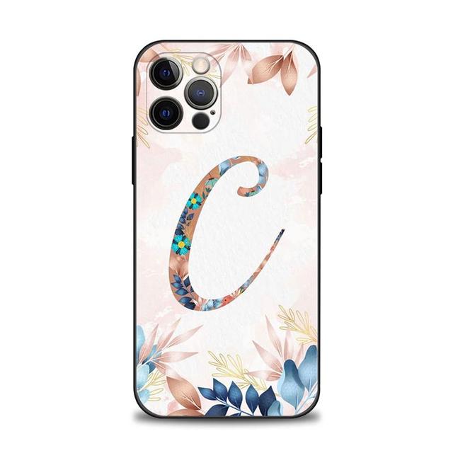 

Чехол для телефона Apple Iphone 14 13 12 11 Pro Max 13 12 Mini Xs Max Xr X 7 8 6 6s Plus, чехол с цветочным узором, листом, буквенным рисунком For iPhone 14 Plus