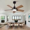42-Inch Black Outdoor Ceiling Fan with Light and Remote Control, Dimmable 5-Blade Ceiling Fan for Patios, Bedroom, Living Room Indoors