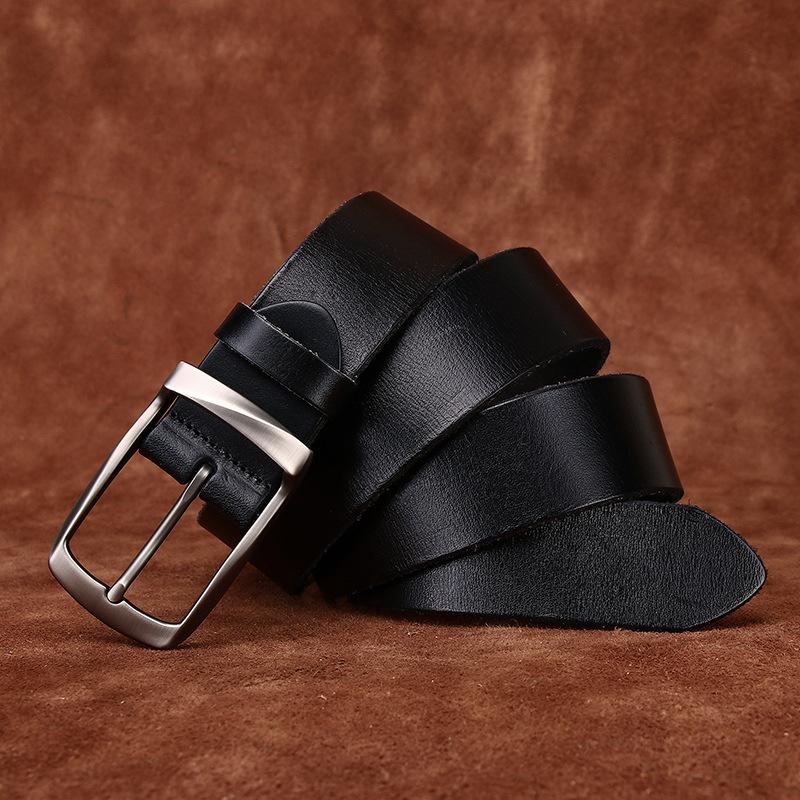 Single Layer Leather Without Interlayer Whole Cowhide Cutting Belt Men'S Leather Pin Buckle First Layer Cowhide Casual Jeans Belt