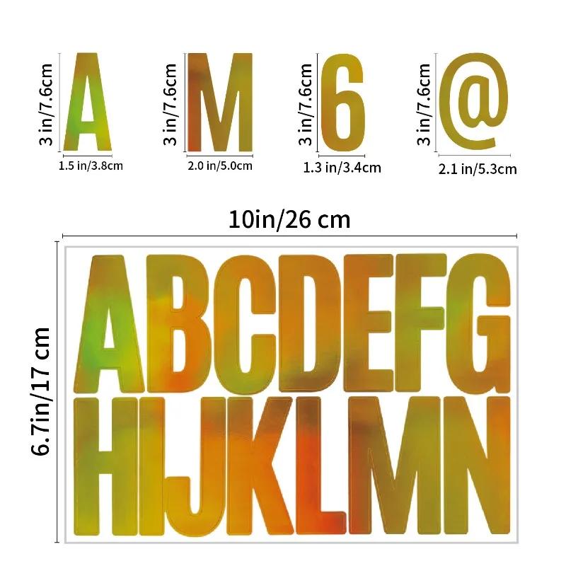 3pcs/set 3inch Rainbow Gold Color  English Letter DIY Home Decoration Letter Sticker Birthday Party Festival Decora Porp Paster