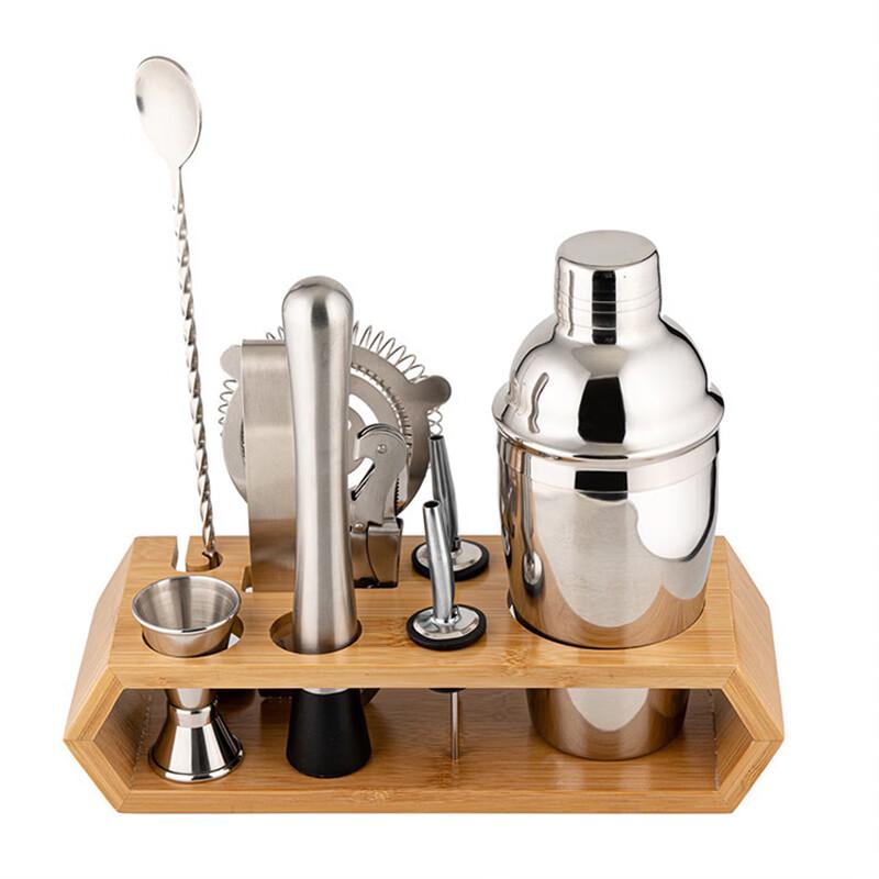 

Набор для коктейлей из нержавеющей стали с бамбуковой подставкой