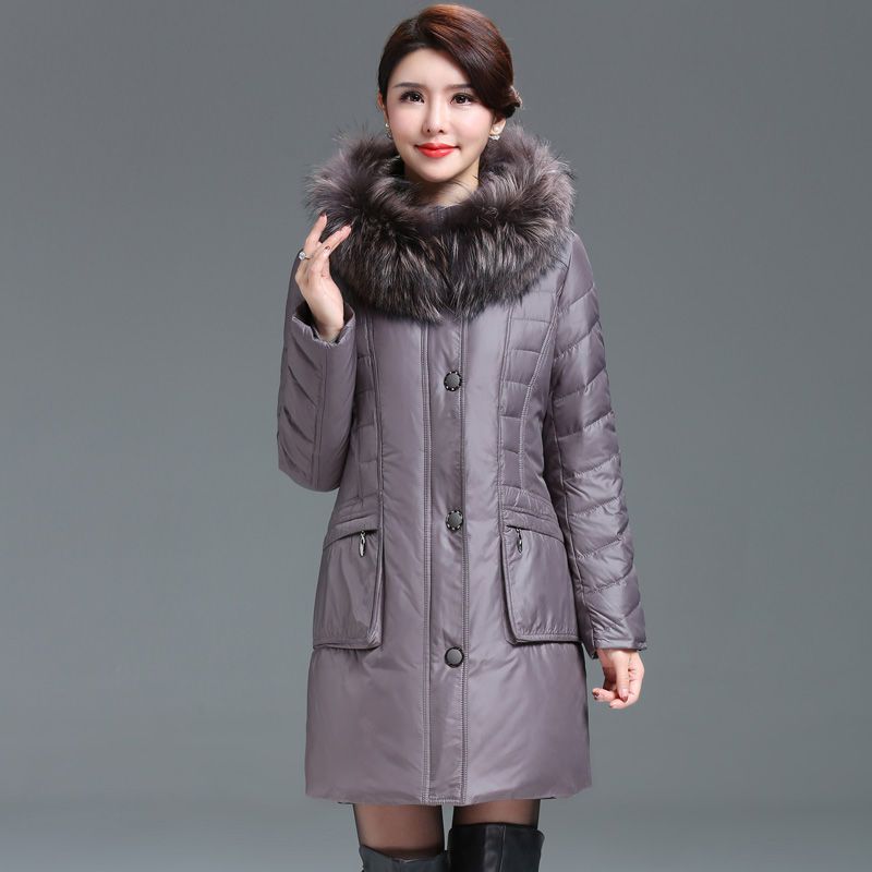 Middle-aged and Elderly New Down Jackets for Women Fattened and Enlarged Medium and Long Large-size Mother Jackets for Women