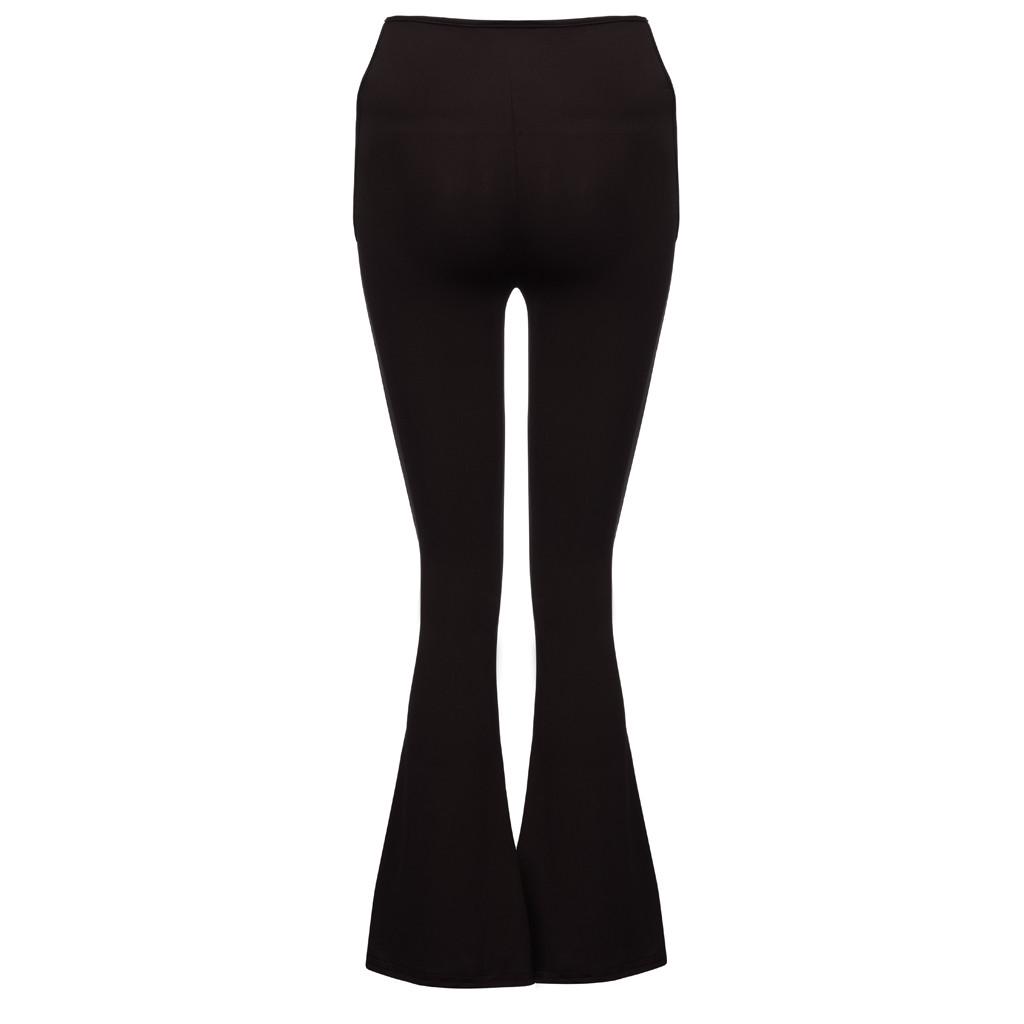 Women High Elasticity High Waist Cutout Strappy Casual Bell-Bottomed Pants