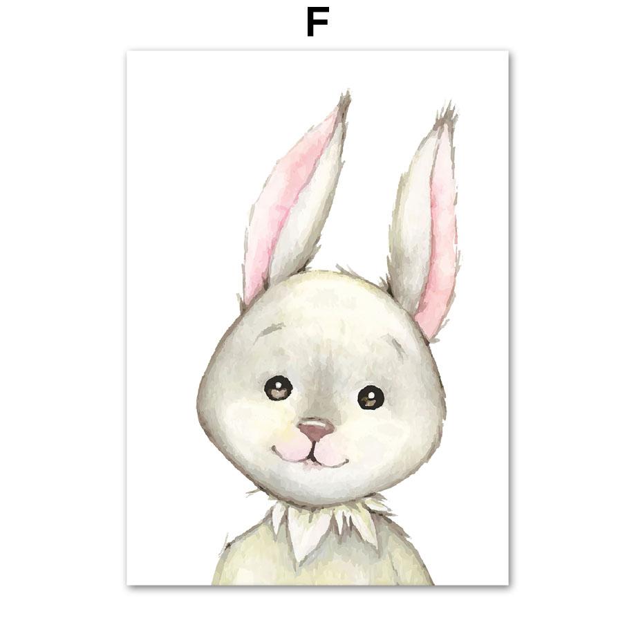 

Слон, кролик, жираф, зебра, ленивец, детская настенная живопись на холсте, плакаты на скандинавскую тему и принты, настенные панно, декор для детской комнаты A4 21X30cm No Framed