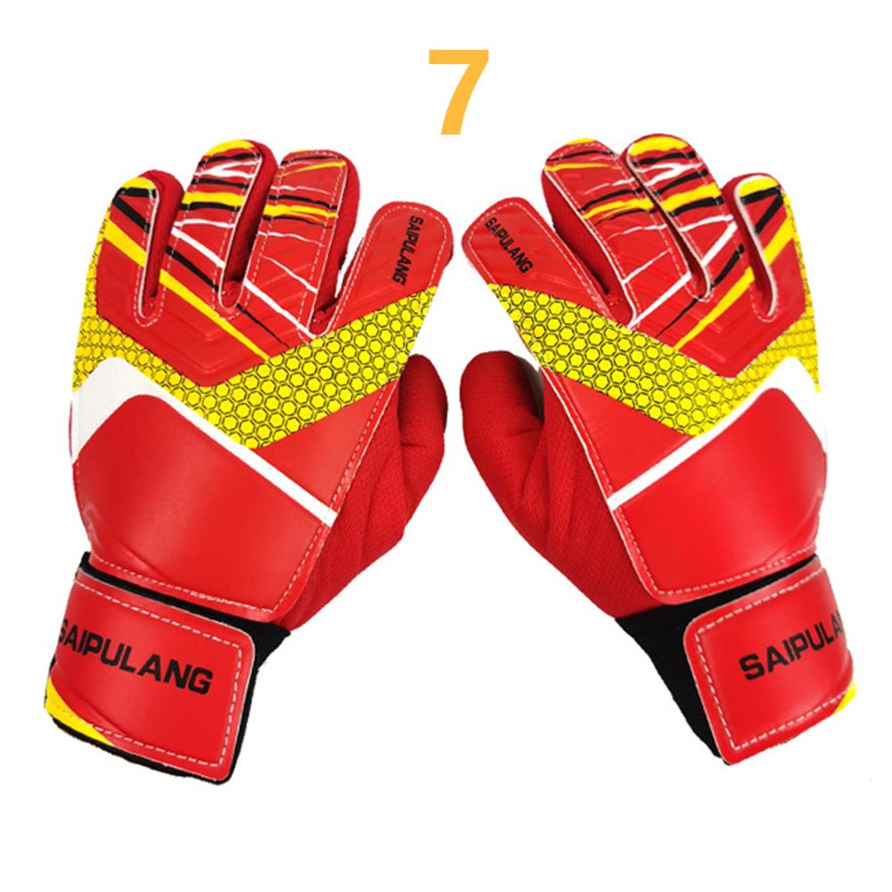 Gants de Gardien de But de Football pour Enfants Anti-Collision PU Gants de Gardien de But Antidérapants Ajustables Élastiques Doigts Entiers Accessoires de Sport