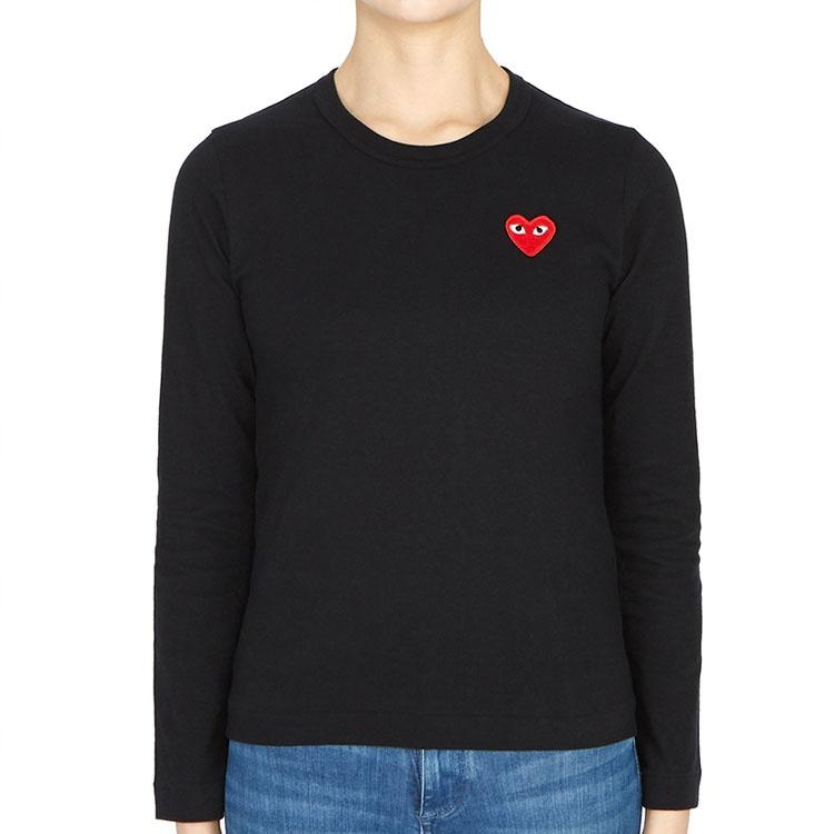 Comme des Garçons PLAY (WMNS) COMME des GARCONS PLAY Logo Long Sleeves Tee 'Black' Women's AZ-T117-051-1