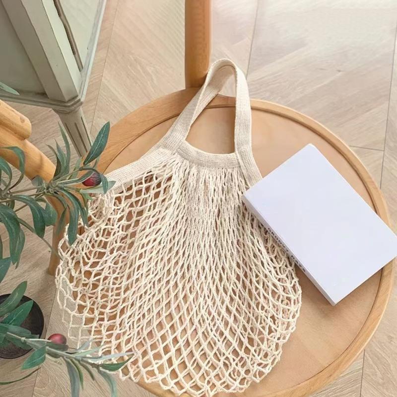 1 Stück tragbare wiederverwendbare Einkaufstasche Netz-Netzbeutel faltbar faltbare Einkaufstasche Obst- und Gemüsetasche