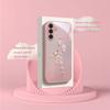 Pink flower butterfly pattern glass phone case suitable for Samsung Galaxy S26 S25 S24 S22 S21 S20 FE Ultra Plus anti scratch