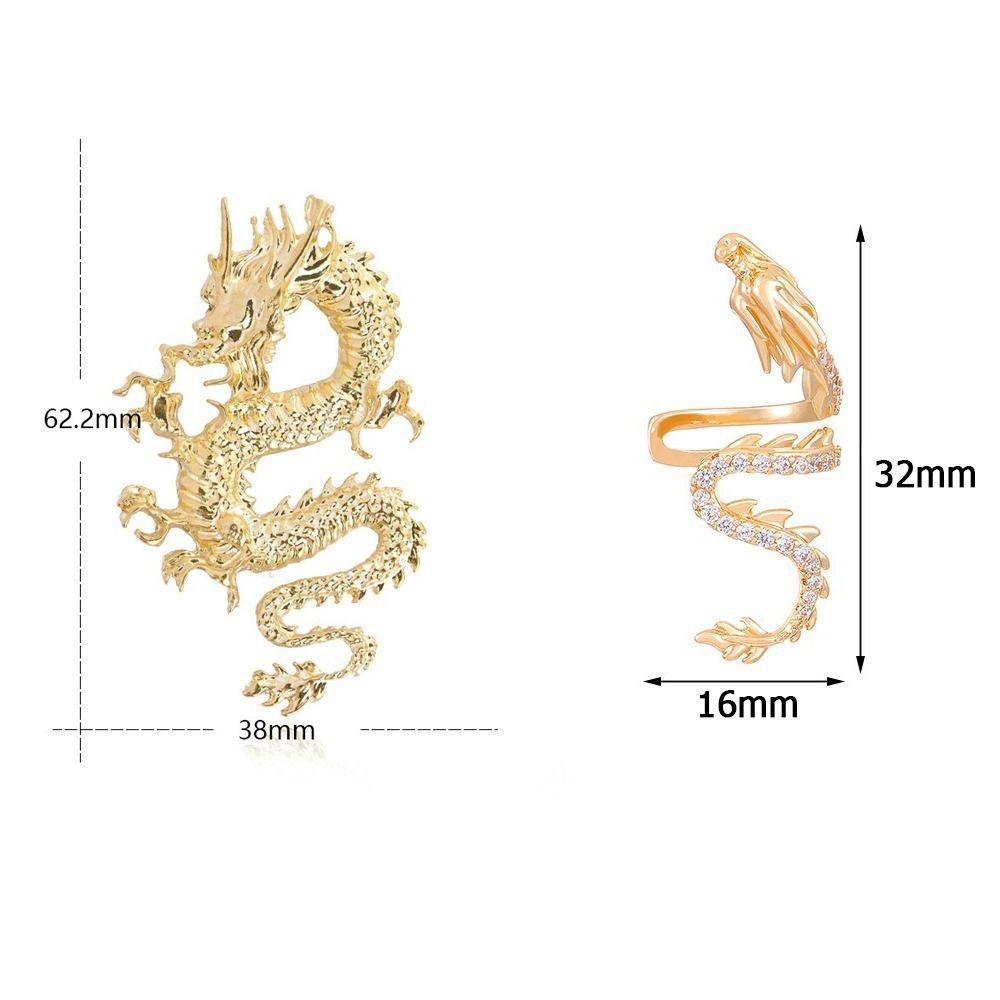 Vintage Style Dragon Earrings Unique Design High-grade Metal Animal Shaped Ear Studs Punk Chinese Zodiac Earrings Friends Gift