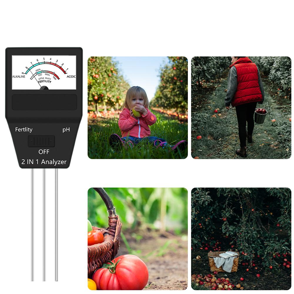High Precision 2 In 1 Soil Meter Fertility PH Tester Portable Soil PH Detector for Garden Farm Greenhouse