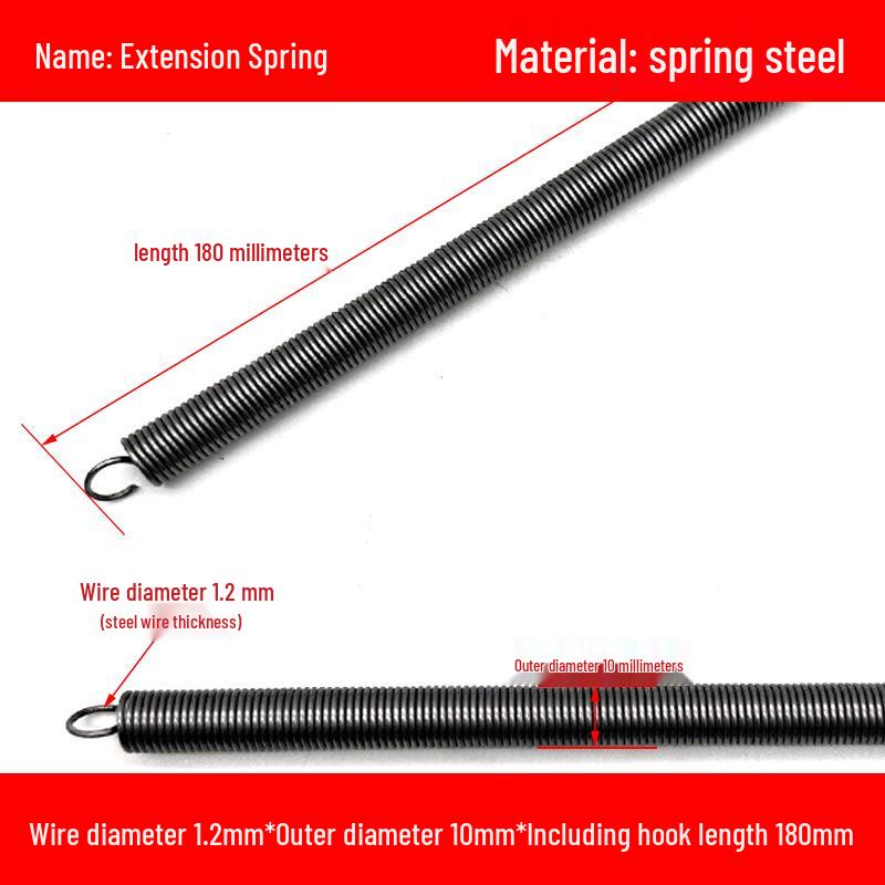 1.2mm Wire Extension Spring with Hook - Soft Tensile Force Spring Accessory