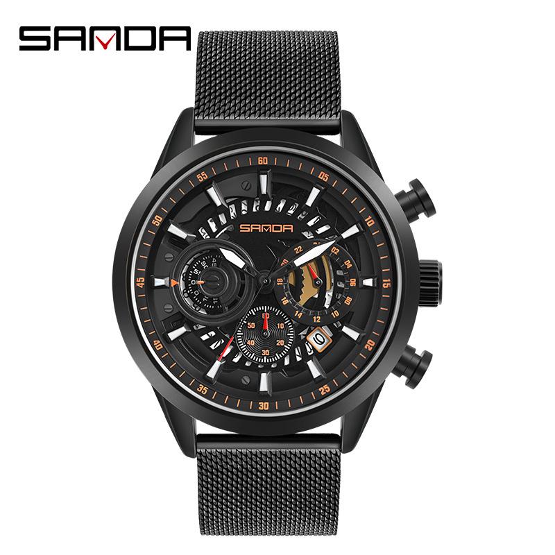 Sanda Men’s Six-Hand Waterproof Casual Business Watch - Korean Style Fashion Trend