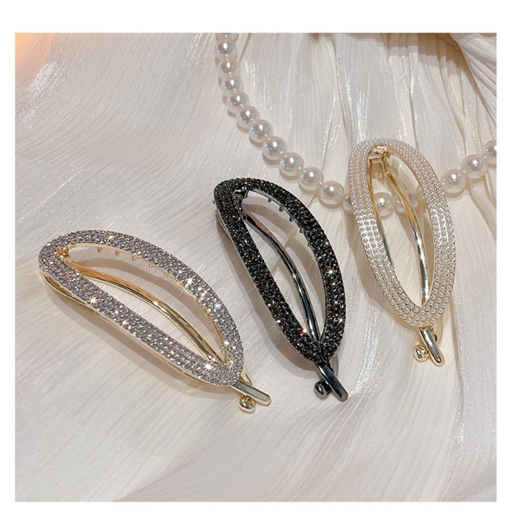 Diamond Inlay Rhinestone Banana Shape Hair Claws Decorations Barrettes Ponytail Holder Hairpins