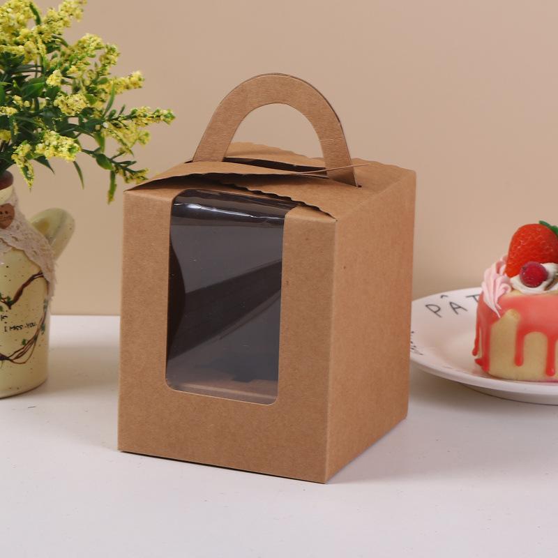 Cutie Albă Pură pentru Brioșe de Mână cu Inserție și Fereastră pentru Brioșe și Produse de Patiserie